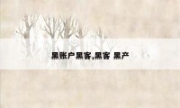 黑账户黑客,黑客 黑产