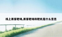 线上黑客靶场,黑客靶场和靶机是什么意思