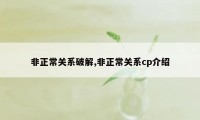 非正常关系破解,非正常关系cp介绍