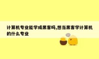 计算机专业能学成黑客吗,想当黑客学计算机的什么专业