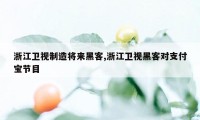 浙江卫视制造将来黑客,浙江卫视黑客对支付宝节目