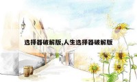 选择器破解版,人生选择器破解版