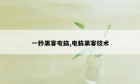 一秒黑客电脑,电脑黑客技术