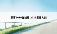 黑客2016在线看,2015黑客大战