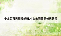 中金公司黄朝晖邮箱,中金公司董事长黄朝晖