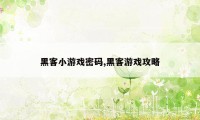 黑客小游戏密码,黑客游戏攻略