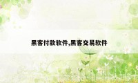 黑客付款软件,黑客交易软件