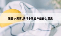 银行小黑客,银行小黑客户是什么意思