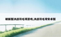 破解版决战羽毛球游戏,决战羽毛球安卓版