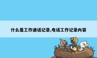 什么是工作通话记录,电话工作记录内容