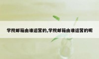 学院邮箱由谁运营的,学院邮箱由谁运营的呢