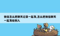 微信怎么把聊天记录一起发,怎么把微信聊天一起发给别人