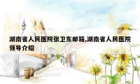 湖南省人民医院张卫东邮箱,湖南省人民医院领导介绍