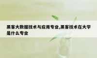 黑客大数据技术与应用专业,黑客技术在大学是什么专业