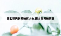 匿名聊天代码破解大全,匿名聊天破解器