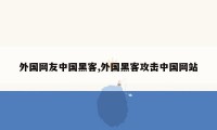 外国网友中国黑客,外国黑客攻击中国网站