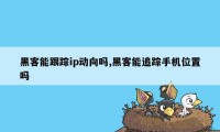 黑客能跟踪ip动向吗,黑客能追踪手机位置吗