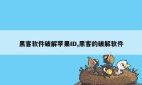 黑客软件破解苹果ID,黑客的破解软件