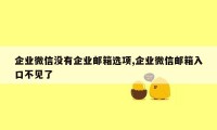 企业微信没有企业邮箱选项,企业微信邮箱入口不见了