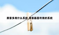 黑客多用什么系统,黑客最喜欢用的系统