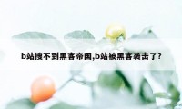 b站搜不到黑客帝国,b站被黑客袭击了?