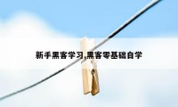 新手黑客学习,黑客零基础自学