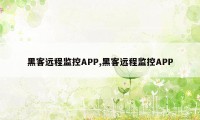 黑客远程监控APP,黑客远程监控APP