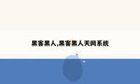 黑客黑人,黑客黑人天网系统