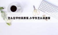 怎么在学校装黑客,小学生怎么装黑客