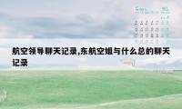 航空领导聊天记录,东航空姐与什么总的聊天记录
