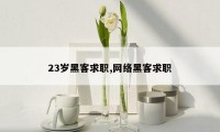 23岁黑客求职,网络黑客求职