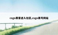 csgo黑客进入社区,csgo黑号网站