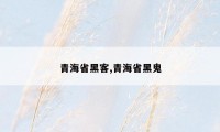 青海省黑客,青海省黑鬼