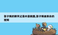 张子枫的聊天记录内容截图,张子枫被表白的视频