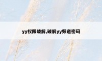 yy权限破解,破解yy频道密码