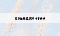 孤单抢破解,孤单抢手安卓