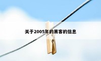 关于2005年的黑客的信息