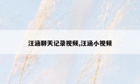 汪涵聊天记录视频,汪涵小视频