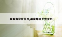黑客有没有学院,黑客是哪个专业的