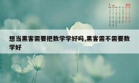 想当黑客需要把数学学好吗,黑客需不需要数学好