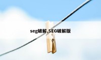 seg破解,SEG破解版