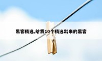 黑客精选,给我10个精选出来的黑客