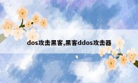 dos攻击黑客,黑客ddos攻击器