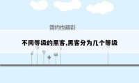 不同等级的黑客,黑客分为几个等级