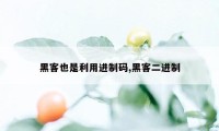 黑客也是利用进制码,黑客二进制