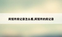 宾馆开房记录怎么看,宾馆开的房记录