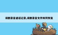 误删录音通话记录,误删录音文件如何恢复